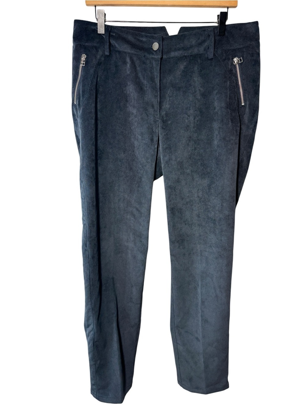 Bianca Nygard Grey Corduroy Straight Leg Pants Size 14